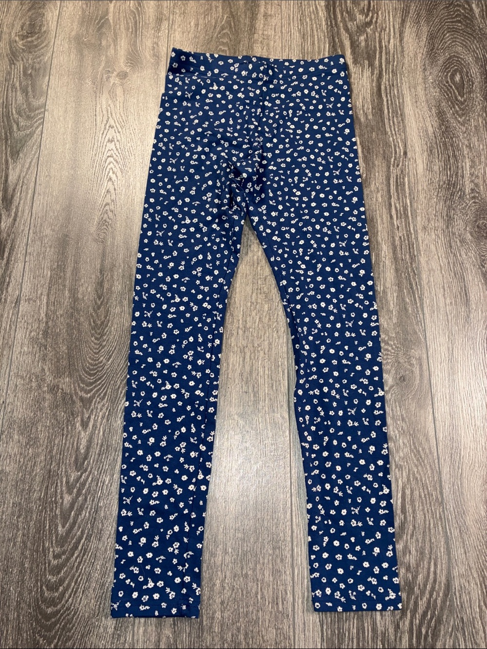 Girls' Navy Floral Leggings - Brand Built In Tough XL 14-16